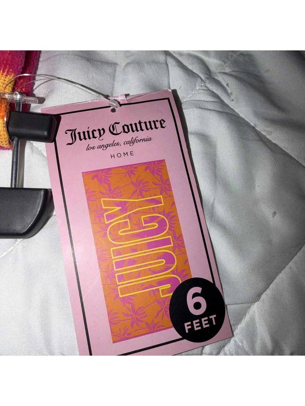Juicy Couture Palm Tree Beach Towel Pink Orange 36x72 Cotton NWT